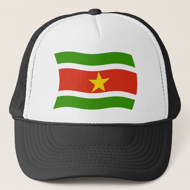 Suriname Flag Hat Truckerkappe (Vorderseite)