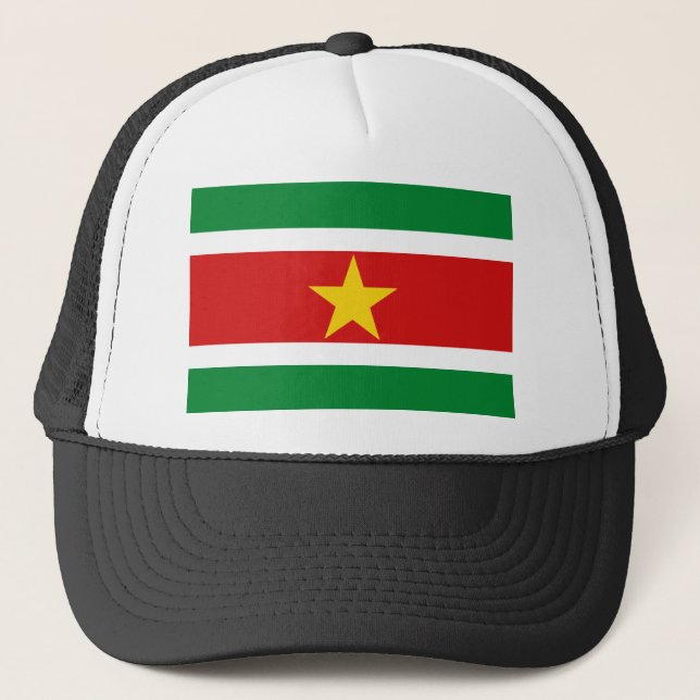 Suriname Flag Hat Truckerkappe (Vorderseite)