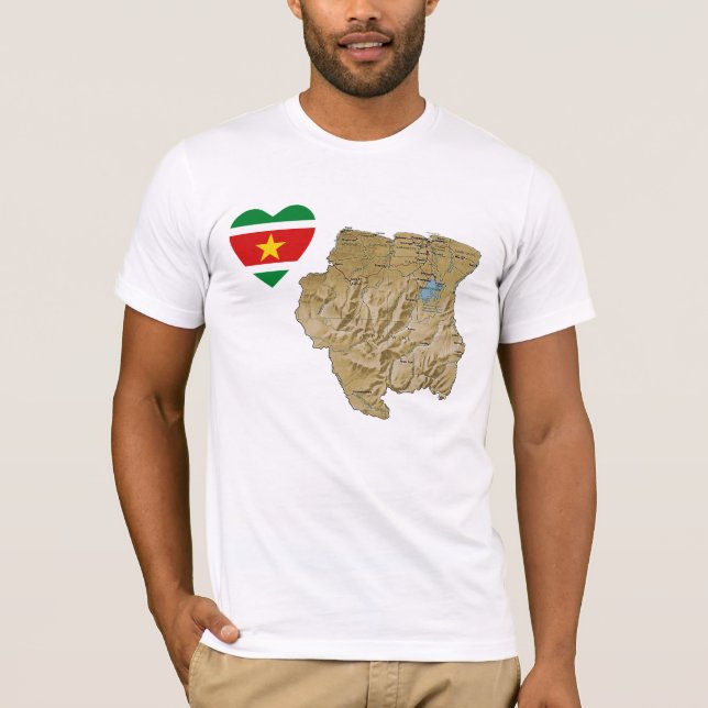 Suriname Flag Herd and Map T - Shirt (Vorderseite)