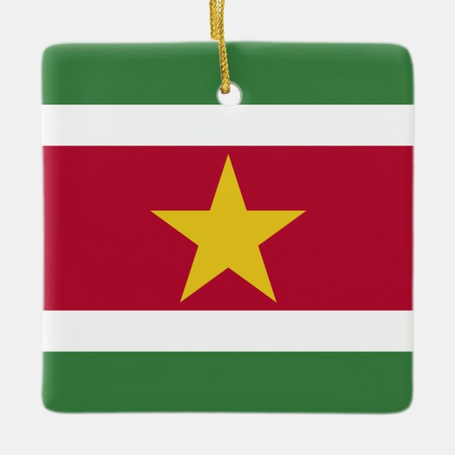 Suriname-Flag Keramikornament (Vorderseite)
