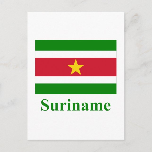 Suriname-Flag mit Name Postkarte (Vorderseite)