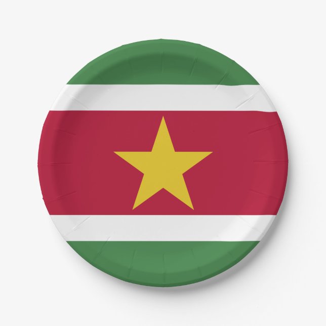 Suriname-Flag Pappteller (Vorderseite)