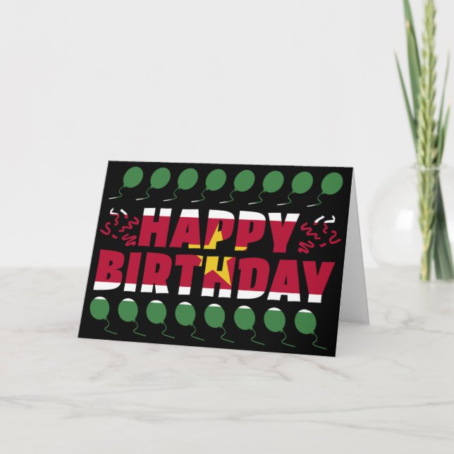 Suriname Flag Patriotic Geburtstag Karte (Vorderseite)