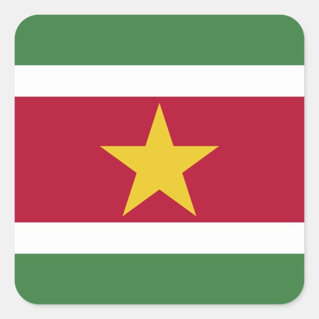 Suriname-Flag Quadratischer Aufkleber (Vorderseite)