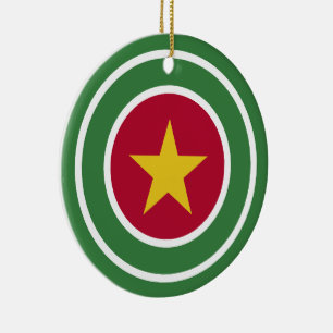 Suriname Flag Roundel, rund surinamische Flagge Keramik Ornament