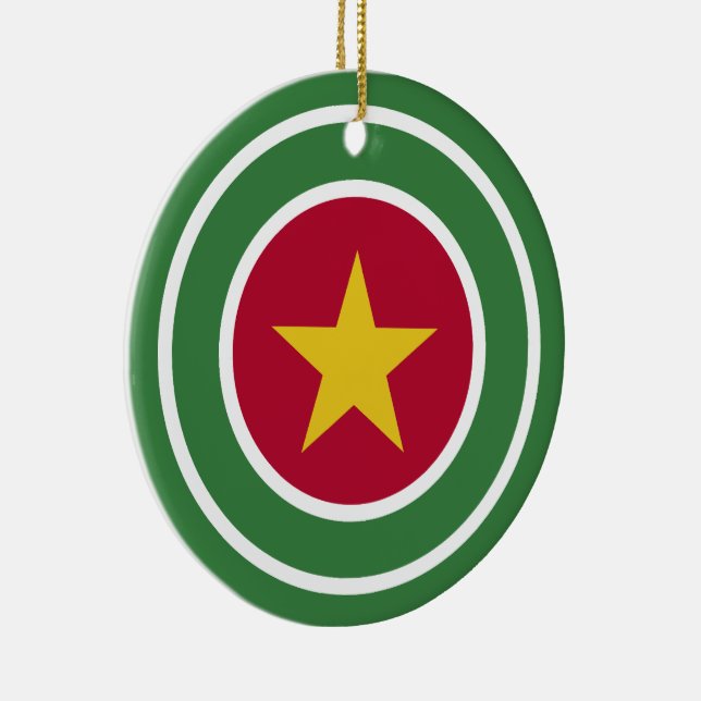 Suriname Flag Roundel, rund surinamische Flagge Keramik Ornament (Rechts)
