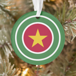 Suriname Flag Roundel, rund surinamische Flagge Ornament