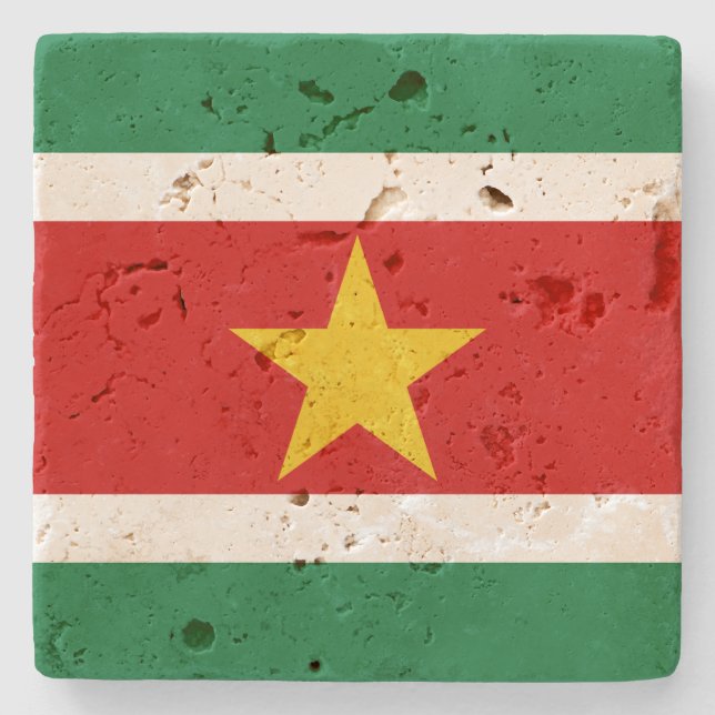 Suriname Flag Stone Untersetzer (Vorderseite)