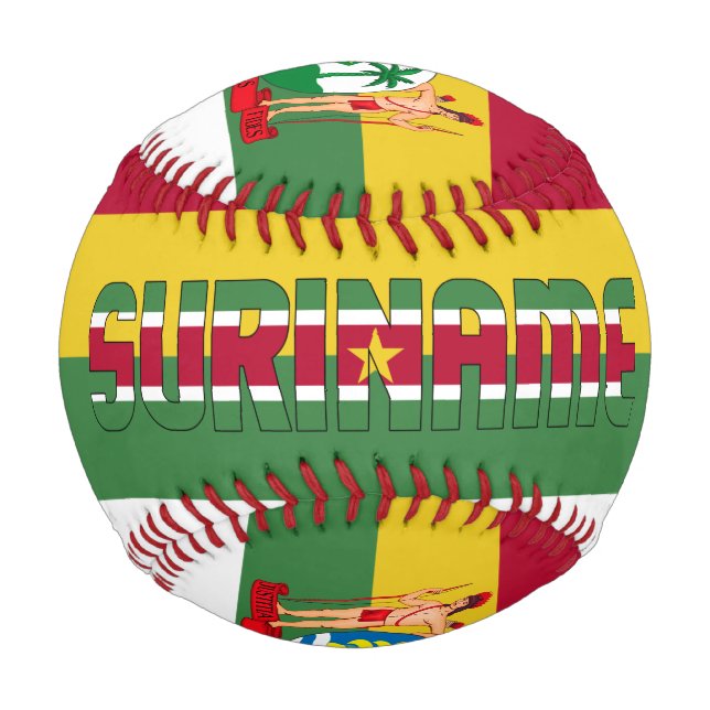 Suriname Flag und Coat of Arms Patriotic Baseball (Vorderseite)