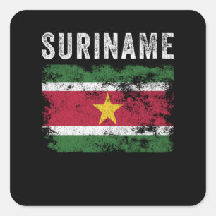 Suriname-Flagge beängstigend Surinamese-Flagge Quadratischer Aufkleber