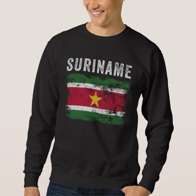 Suriname-Flagge beängstigend Surinamese-Flagge Sweatshirt (Vorderseite)