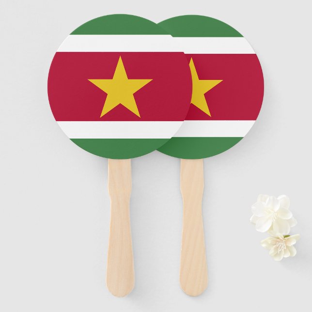 Suriname-Flagge Fächer (Vorne und Hinten)