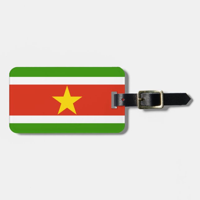 Suriname-Flagge Gepäckanhänger (Vorderseite horizontal)