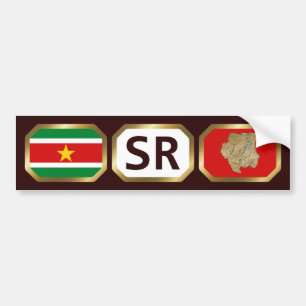 Suriname Flagge Karte Code Aufkleber Autoaufkleber