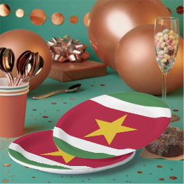 Suriname-Flagge Pappteller