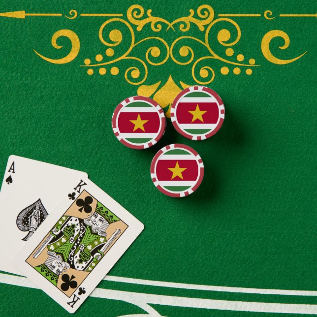 Suriname-Flagge Pokerchips (Pokertisch (Stapel))