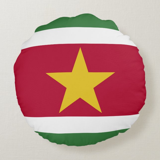 Suriname-Flagge Rundes Kissen (Rückseite)