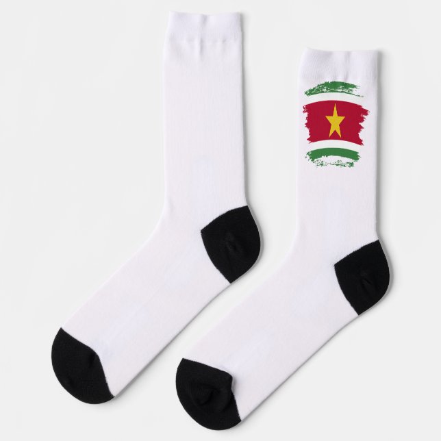 Suriname-Flagge Socken (Linkes Detail)