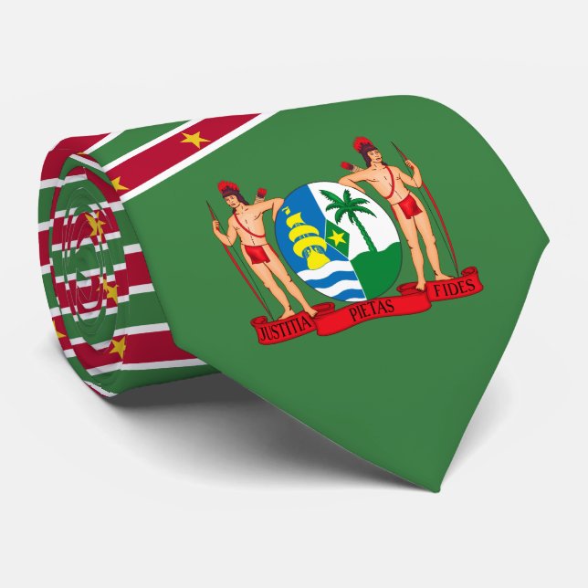 Suriname-Flagge und -Wappen, Flagge Surinams Krawatte (Gerollt)