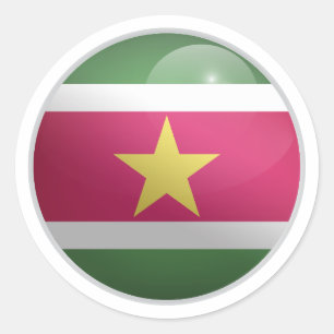 Suriname Glossy Circle Flag Runder Aufkleber