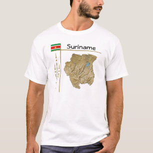 Suriname Karte + Flagge + Titel T-Shirt