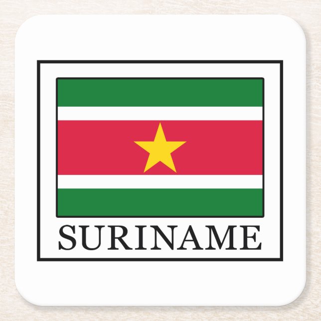 Suriname Rechteckiger Pappuntersetzer (Vorderseite)