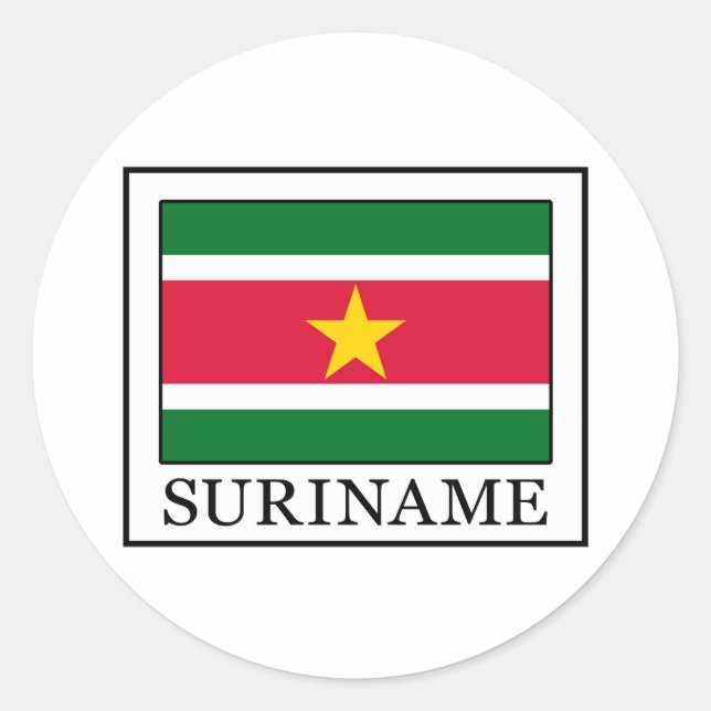 Suriname Runder Aufkleber (Vorderseite)
