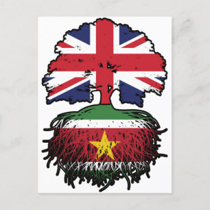 Suriname Surinamese Britische Tree Roots Flag Postkarte