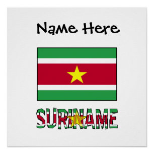 Suriname surinamische Flagge Personalisiert Poster