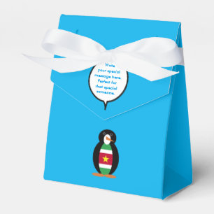 Surinamese Flagge Sprechende Frau Penguin Personal Geschenkschachtel