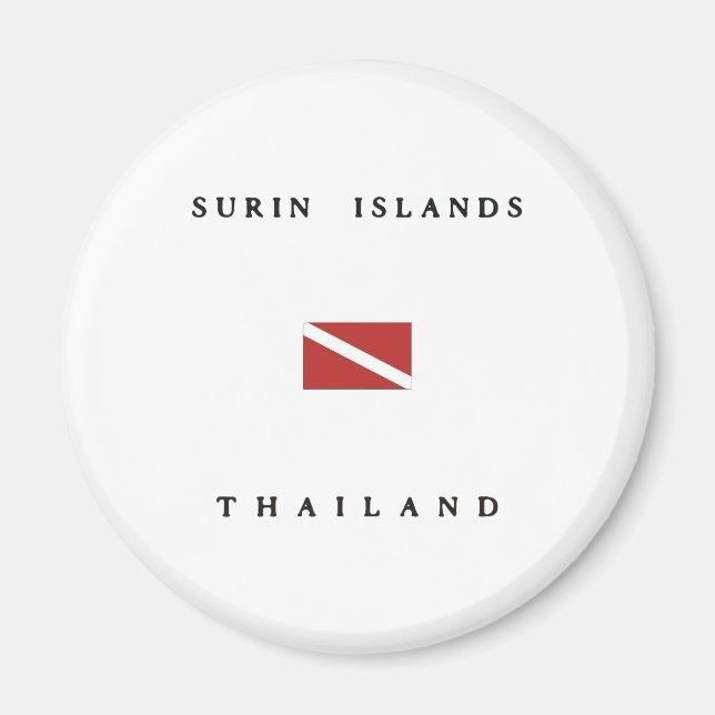 Surinseln Thailand Tauchflagge Magnet (Vorne)