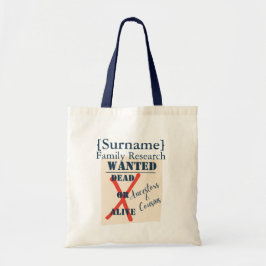 [Surname] Family Research (Wanted Poster) Tragetasche