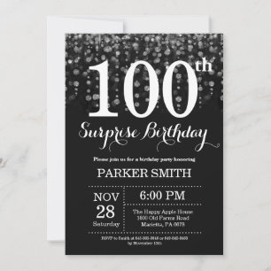 Surprise 100e anniversaire Invitation Parties scin