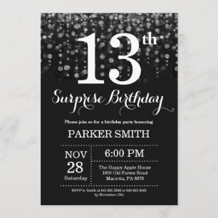 Surprise 13e anniversaire Invitation Parties scint