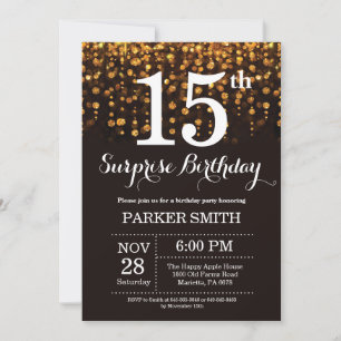 Surprise 15e anniversaire Invitation Parties scint