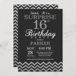 Surprise 16e anniversaire Invitation Parties scint