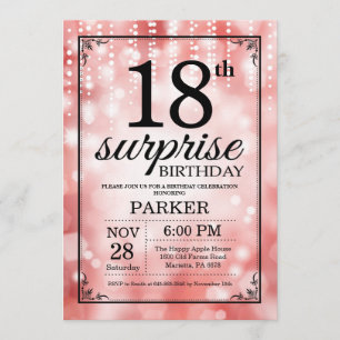 Surprise 18e anniversaire Invitation Parties scint
