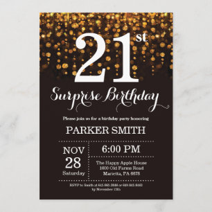 Surprise 21e anniversaire Invitation Parties scint