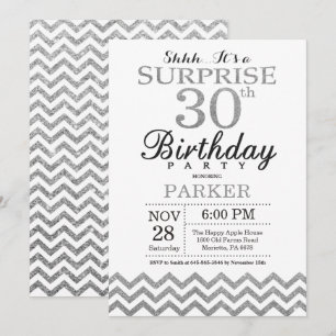 Surprise 30e anniversaire Invitation Parties scint
