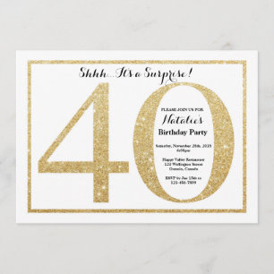 Surprise 40e anniversaire Invitation Parties scint