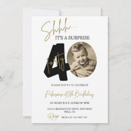 Surprise 40e anniversaire Invitation Photo Anniver