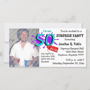 Surprise 50e anniversaire de fête Photo Invitation