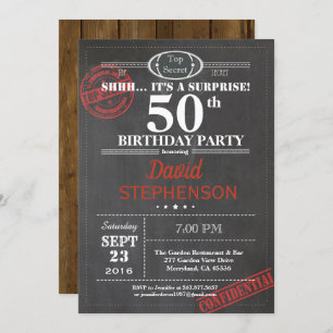Surprise 50e anniversaire invitation pour les homm