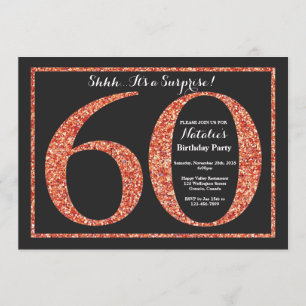 Surprise 60e anniversaire Invitation Orange Partie