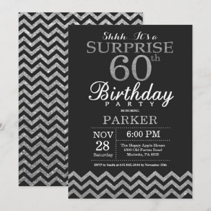Surprise 60e anniversaire Invitation Parties scint