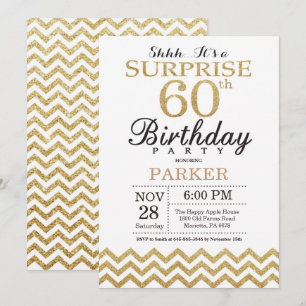 Surprise 60e anniversaire Invitation Parties scint