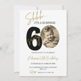 Surprise 60e anniversaire Invitation Photo Oiseau 