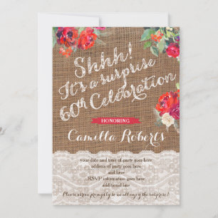 Surprise 60e anniversaire Invitations de fête pour