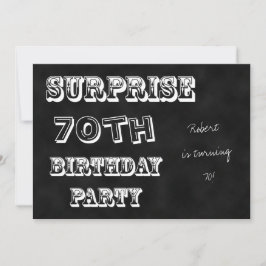 Surprise 70e anniversaire de fête Invitation table
