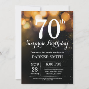 Surprise 70e anniversaire Invitation Parties scint